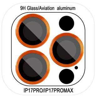 Захисне скло Metal Classic на камеру (у упак.) для Apple iPhone 17 Pro (6.3") / 17 Pro Max (6.9") Помаранчевий / Orange