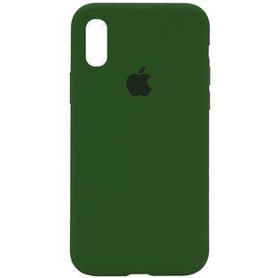 Чехол Silicone Case Full Protective (AA) для Apple iPhone X (5.8") / XS (5.8") Зеленый / Dark Olive