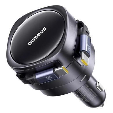 АЗП Baseus Enjoyment Max PD60W with retractable cable (2USB-C) (C00035507121) Cosmic Black