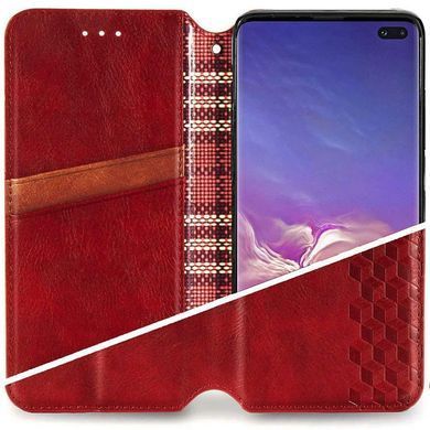 Кожаный чехол-книжка GETMAN Cubic (PU) для Samsung Galaxy A05 Красный