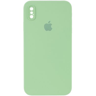 Чехол Silicone Case Square Full Camera Protective (AA) для Apple iPhone XS Max (6.5") Мятный / Mint