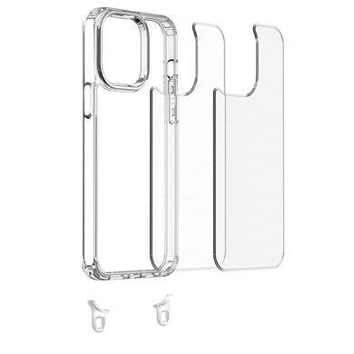 Чехол TPU Transparent with Straps для Apple iPhone 15 (6.1") Green / Red