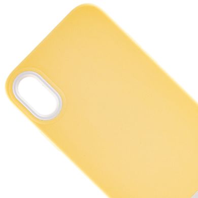 Чехол TPU+PC Bichromatic для Apple iPhone XR (6.1") Creamy-yellow / White