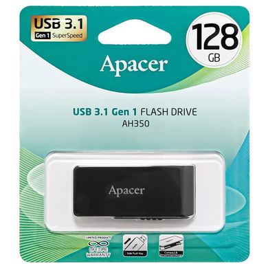 Флеш накопичувач Apacer USB 3.2 AH350 128Gb Black