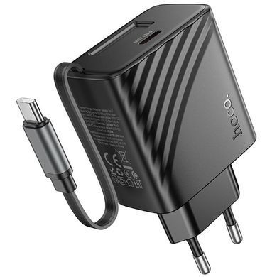 МЗП Hoco N57 Full PD20W with retractable cable Type-C (2USB-C) Black