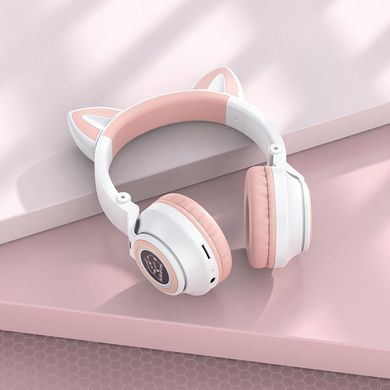 Уцінка Накладні бездротові навушники BOROFONE BO18 Cat ear Пошкоджена упаковка / Білий