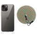 Чехол TPU Transparent with Straps для Apple iPhone 15 (6.1") Green / Red фото 1