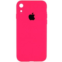 Чехол Silicone Case Square Full Camera Protective (AA) для Apple iPhone XR (6.1") Розовый / Barbie pink