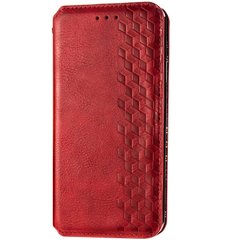 Кожаный чехол книжка GETMAN Cubic (PU) для Samsung Galaxy A21s Красный