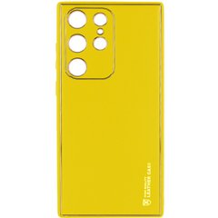 Кожаный чехол Xshield для Samsung Galaxy S24 Ultra Желтый / Yellow