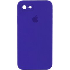 Уцінка Чохол Silicone Case Square Full Camera Protective (AA) для Apple iPhone 7 / 8 / SE (2020) Відкрита упаковка / Фіолетовий / Ultra Violet