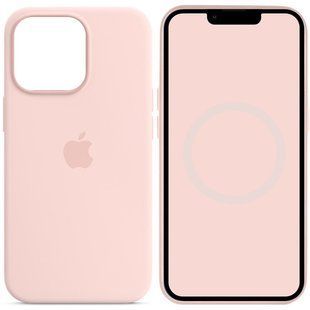 Чохол Silicone case (AAA) full with Magsafe and Animation для Apple iPhone 14 Pro (6.1") Рожевий / Chalk Pink