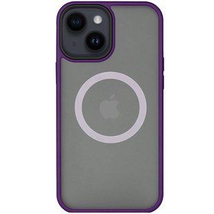 TPU+PC чехол Metal Buttons with MagSafe для Apple iPhone 13 (6.1") Темно-фиолетовый / Dark Purple