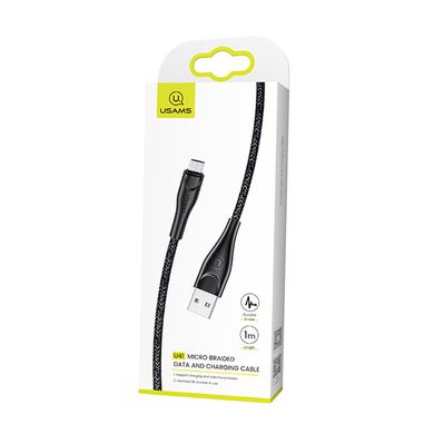 Дата кабель Usams US-SJ393 U41 Micro Braided Data and Charging Cable 1m Чорний