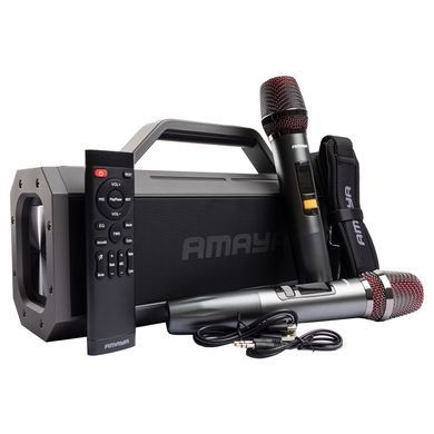 Уценка Bluetooth Колонка Amaya ASP-150 Two-person 150W + два микрофона Поврежденная упаковка / Black