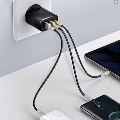 СЗУ Baseus Compact Quick Charger PD30W+QC3.0 (2USB-A/1C) (CCXJ-E) Черный