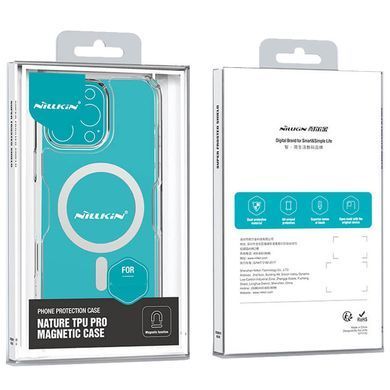 TPU чехол Nillkin Nature Pro Magnetic для Apple iPhone 16 Pro (6.3") Бесцветный (прозрачный)