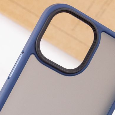 TPU+PC чехол Metal Buttons для Apple iPhone 13 (6.1") Синий / Navy Blue