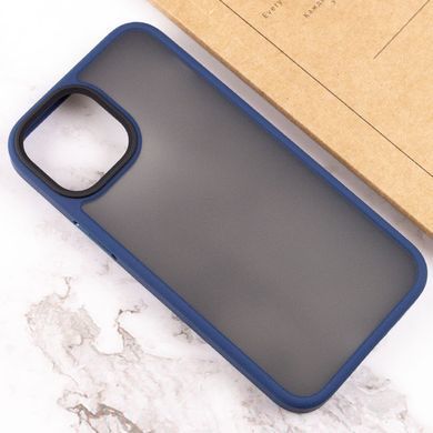 TPU+PC чехол Metal Buttons для Apple iPhone 13 (6.1") Синий / Navy Blue