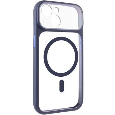 Чохол TPU+PC GETMAN Moon Clear with MagSafe для Apple iPhone 15 (6.1") Blue