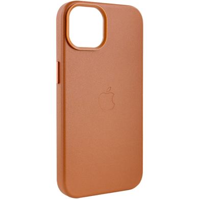 Шкіряний чохол Leather Case (AA) with MagSafe для Apple iPhone 14 (6.1") Brown