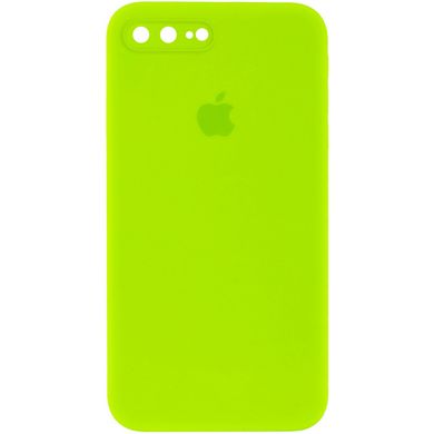Чохол Silicone Case Square Full Camera Protective (AA) для Apple iPhone 7 plus / 8 plus (5.5") Салатовий / Neon green