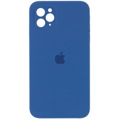 Уценка Чехол Silicone Case Square Full Camera Protective (AA) для Apple iPhone 11 Pro Max (6.5") Эстетический дефект / Синий / Navy blue