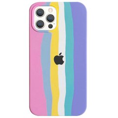 Уцінка Чохол Silicone case Full Rainbow для Apple iPhone 13 Pro Max (6.7") Естетичний дефект / Рожевий / Бузковий