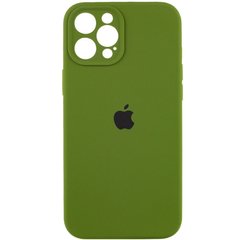 Чохол Silicone Case Full Camera Protective (AA) для Apple iPhone 12 Pro (6.1") Зелений / Dark Olive