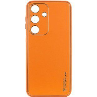 Кожаный чехол Xshield для Samsung Galaxy S23 Оранжевый / Apricot