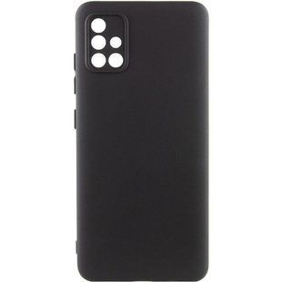 Чехол TPU GETMAN Liquid Silk Full Camera для Samsung Galaxy A71 Черный / Black