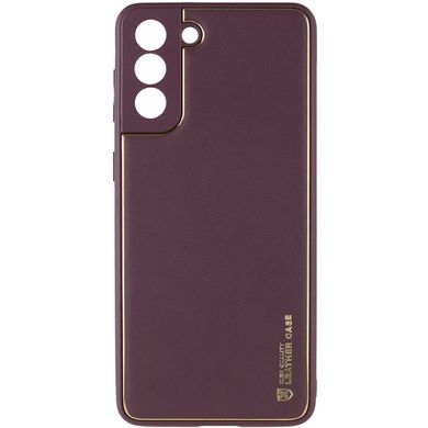 Кожаный чехол Xshield для Samsung Galaxy S21+ Бордовый / Plum Red
