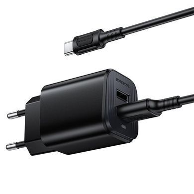МЗП Borofone BAS81A Star 10.5W (2USB-A) + кабель USB to Type-C Black