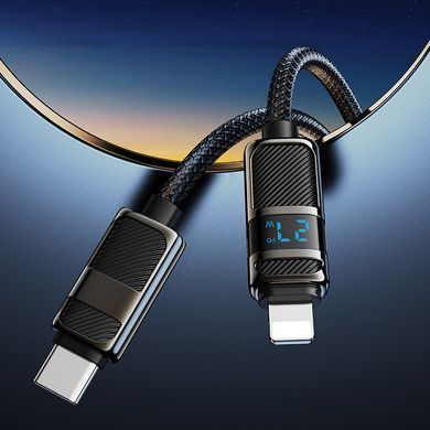 Уценка Дата кабель Hoco U137 Line with display Type-C to Lightning 27W (1.2m) Поврежденная упаковка / Black