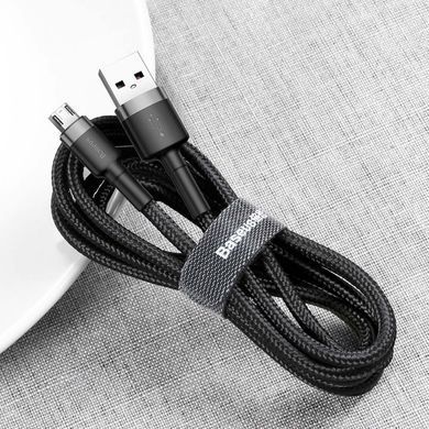Дата кабель Baseus Cafule USB to MicroUSB Cable 1.5A (2m) (CAMKLF-C) Серый / Черный