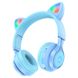 Уценка Накладные беспроводные наушники Hoco W39 Cat ear Мятая упаковка / Blue фото 1