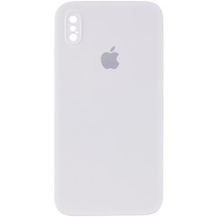 Чохол Silicone Case Square Full Camera Protective (AA) для Apple iPhone XS / X (5.8") Білий / White