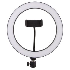 Кільцева світлодіодна LED лампа Flat Ring 10" + tripod 2.1m Black