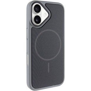 Чохол PC Textile Hybrid with Magnetic Fit для Apple iPhone 17 (6.3") Grey / Black