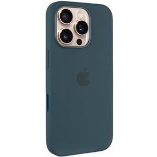 Чехол Silicone case (AAA) with Magsafe and Animation (button) для Apple iPhone 16 Pro (6.3") Lake Green
