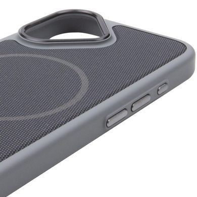 Чехол PC Textile Hybrid with Magnetic Fit для Apple iPhone 17 (6.3") Grey / Black