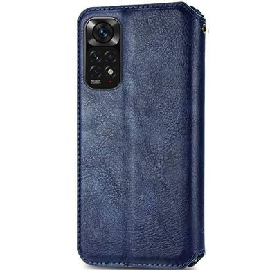 Кожаный чехол-книжка GETMAN Cubic (PU) для Xiaomi Redmi Note 11 (Global) / Note 11S Синий