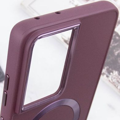 TPU чохол Bonbon Metal Style with MagSafe для Samsung Galaxy S21 Ultra Бордовий / Plum