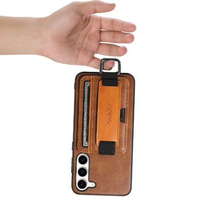 Кожаный чехол Wallet case and straps для Samsung Galaxy A24 4G Коричневый / Brown