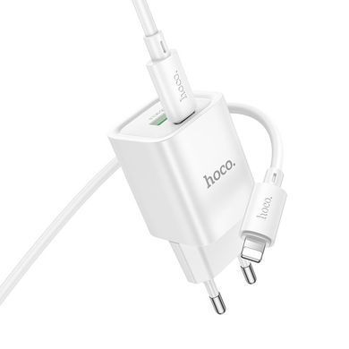 МЗП Hoco C149A Charm PD30W+QC3.0 (1USB-A/1C) + кабель Type-C to Lightning White