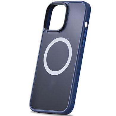 TPU+PC чехол Metal Buttons with Magnetic Fit для Apple iPhone 13 / 14 (6.1") Синий / Navy Blue