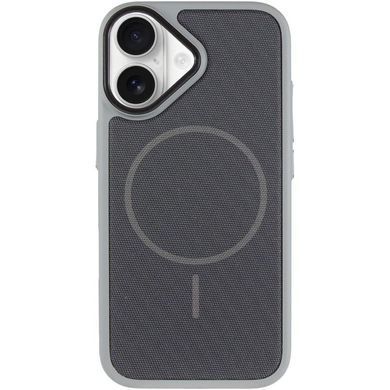 Чехол PC Textile Hybrid with Magnetic Fit для Apple iPhone 17 (6.3") Grey / Black