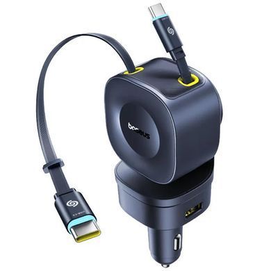 АЗП Baseus PrimeTrip VR2 Max PD100W+QC3.0 with retractable cable (1USB-A/3C) (C02066) Cosmic Black