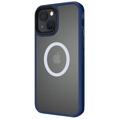 TPU+PC чехол Metal Buttons with Magnetic Fit для Apple iPhone 13 / 14 (6.1") Синий / Navy Blue