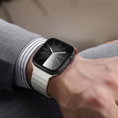 Ремешок BlueO Magnetic Silicone для Apple Watch 42(ser.1-3)/44/45/46/49mm White / Orange